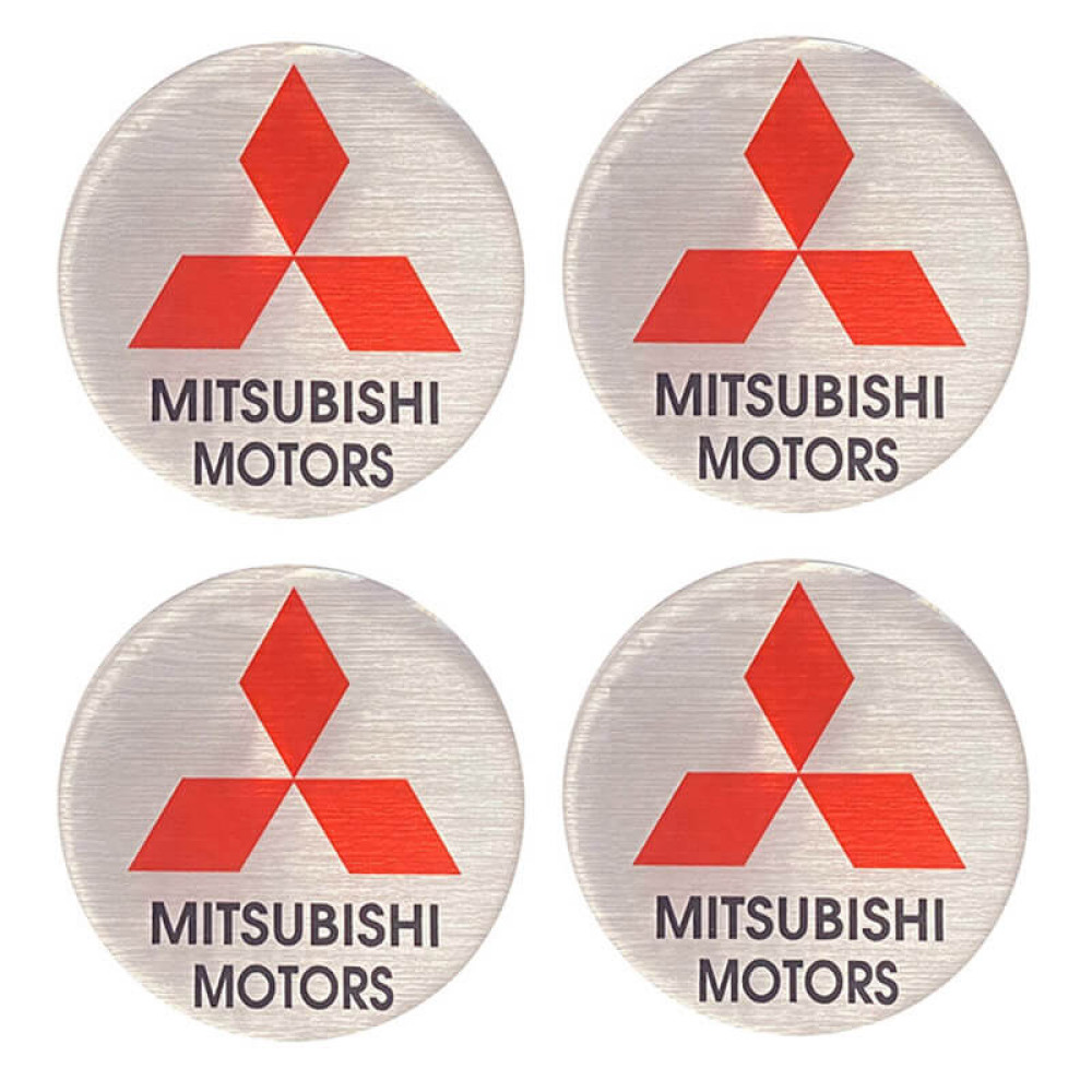 Αυτοκόλλητα Κέντρου Ζαντών Mitsubishi Από Σμάλτο 60mm Set 4 Τεμάχια