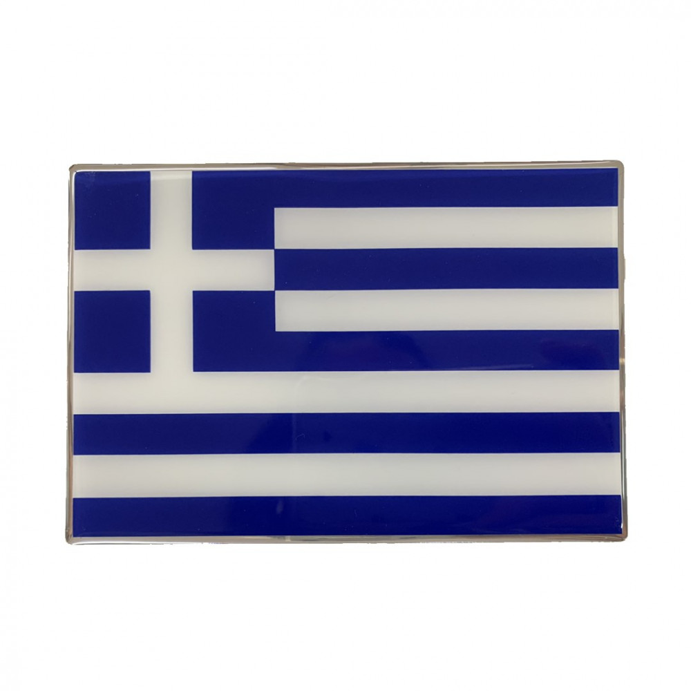 GREECE ΑΥΤΟΚΟΛΛΗΤΗ ΕΛΛΗΝΙΚΗ ΣΗΜΑΙΑ 10 X 6,8 cm ΜΠΛΕ/ΛΕΥΚΟ/ΧΡΩΜΙΟ ΜΕ ΕΠΙΚΑΛΥΨΗ ΕΠΟΞΕΙΔΙΚΗΣ ΡΥΤΙΝΗΣ (ΥΓΡΟ ΓΥΑΛΙ) - 1 ΤΕΜ.